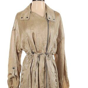 Anthropologie gold lightweight trench coat jacket